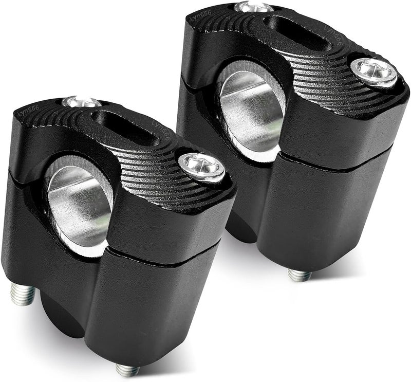 Lyn666 Motorcycle Handlebar Risers Universal Handle Bars Mount Clamps Fit for 1 1/8 inch(28mm) or 7/8 inch (22mm) handlebar of Motorcycle Dirt Bike ATV, Black - Image 1